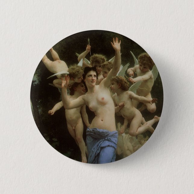 The Wasp's Nest by William Adolphe Bouguereau 6 Cm Round Badge (Front)
