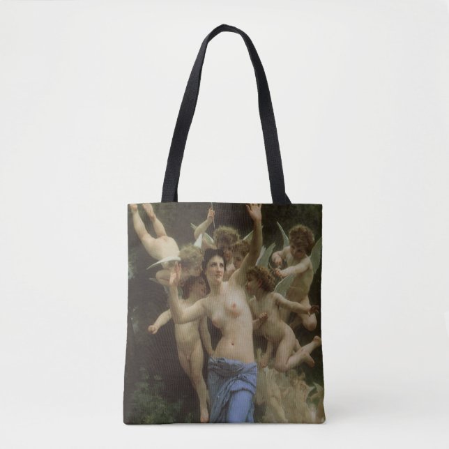 The Wasp's Nest by William Adolphe Bouguereau Tote Bag (Front)