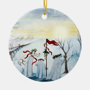 The Wassailing Ghosts Ceramic Ornament