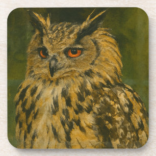 The Watcher – Eurasian Eagle-Owl in Woodland Light Coaster