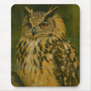 The Watcher – Eurasian Eagle-Owl in Woodland Light Mouse Pad