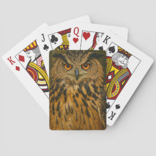 The Watcher – Eurasian Eagle-Owl in Woodland Light Playing Cards