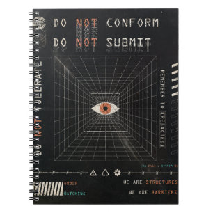 The Watcher - Techno-Brutalist Streetwear Design Notebook