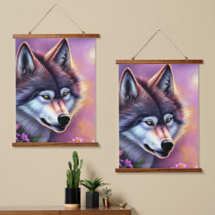 The Watchful Eye of the Wolf Hanging Tapestry