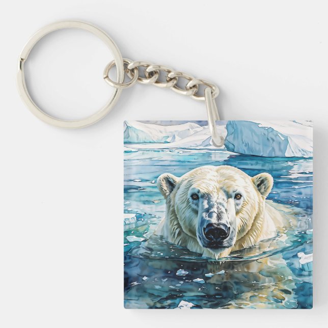 The Watchful Ice Guardian Key Ring (Front)