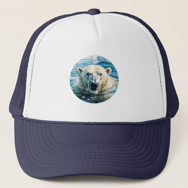 The Watchful Ice Guardian Trucker Hat (Front)