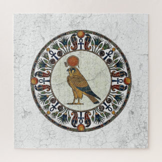 The Watchful Sky: Divine Falcon of Horus Royal Jigsaw Puzzle