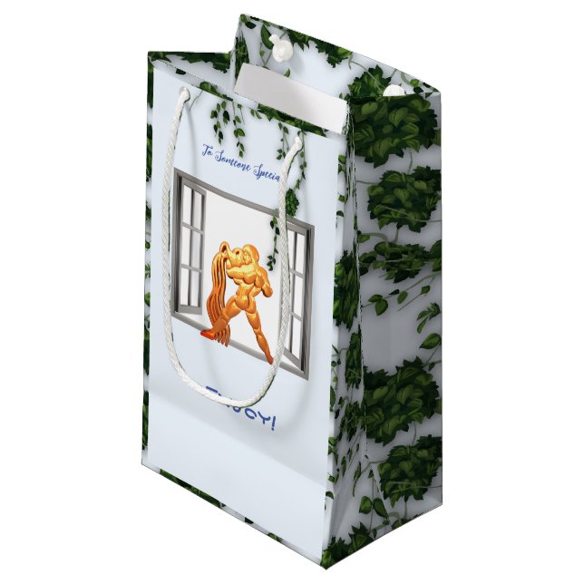 The Water Bearer Aquarius Birthday Small Gift Bag (Front Angled)