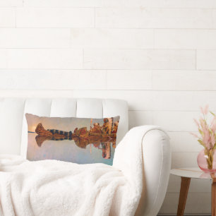 The Water Burial by Newell Convers Wyeth Lumbar Cushion