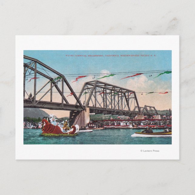 The Water Carnival and Northwestern Pacific RR Postcard (Front)