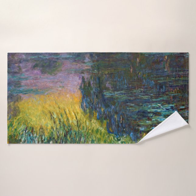 The Water Lilies - Setting Sun, Claude Monet, 1916 Bath Towel (Bath Towel)