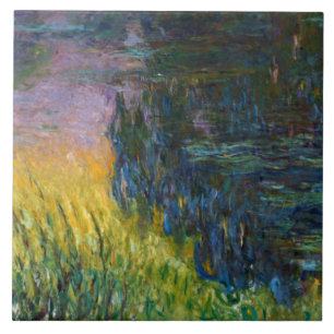 The Water Lilies - Setting Sun, Claude Monet Ceramic Tile