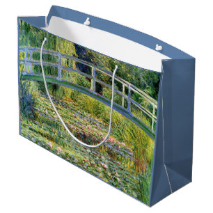 The Water-Lily Pond by Monet Fine Art Large Gift Bag