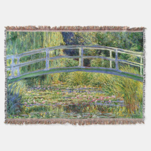 The Water-Lily Pond by Monet Fine Art Throw Blanket