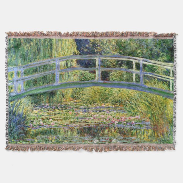 The Water-Lily Pond by Monet Fine Art Throw Blanket (Front)