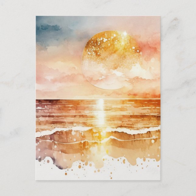The Watercolor Beach Series Design 1 Postcard (Front)