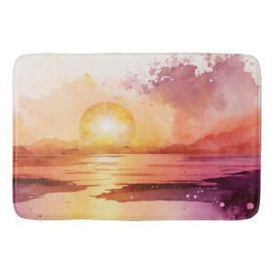 The Watercolor Beach Series Design 3 Bath Mat