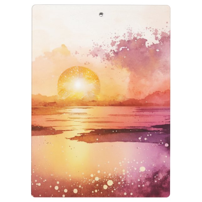 The Watercolor Beach Series Design 3 Clipboard (Back)