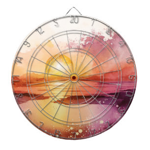 The Watercolor Beach Series Design 3 Dartboard
