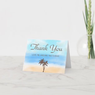 The Watercolor Beach Wedding Collection Thank You Card