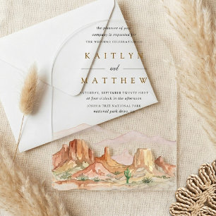 The Watercolor Desert Range Wedding Suite - Acrylic Invitations