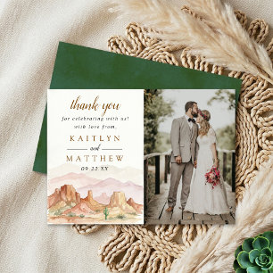 The Watercolor Desert Range Wedding Suite - Photo Thank You Card