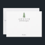 The Watercolor Pine Tree Forest Wedding Collection Advice Card<br><div class="desc">Celebrate in style with these modern and trendy advice cards. The simple yet stylish design will allow your guests to write a note of advice for you to keep and read over in years to come. The wording is easy to personalise so these cards can quickly be transformed into advice...</div>