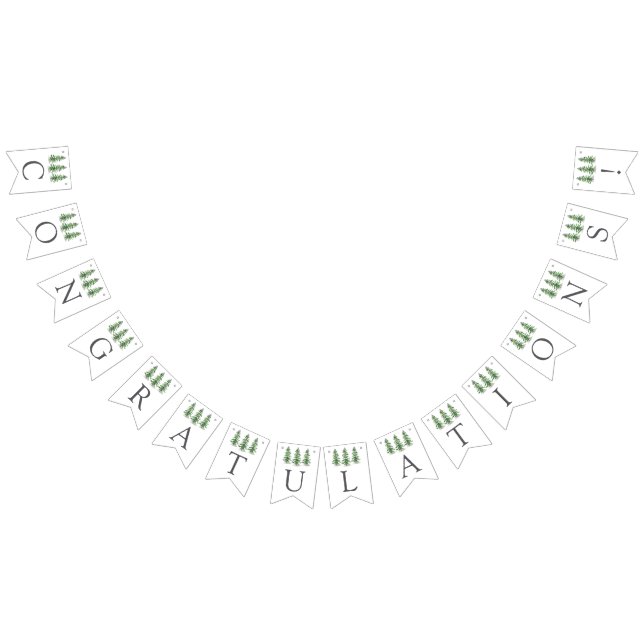 The Watercolor Pine Tree Forest Wedding Collection Bunting (All)