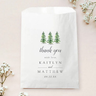 The Watercolor Pine Tree Forest Wedding Collection Favour Bag