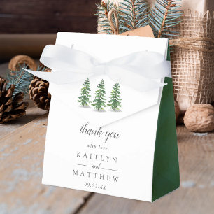 The Watercolor Pine Tree Forest Wedding Collection Favour Box