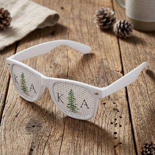 The Watercolor Pine Tree Forest Wedding Collection Retro Sunglasses