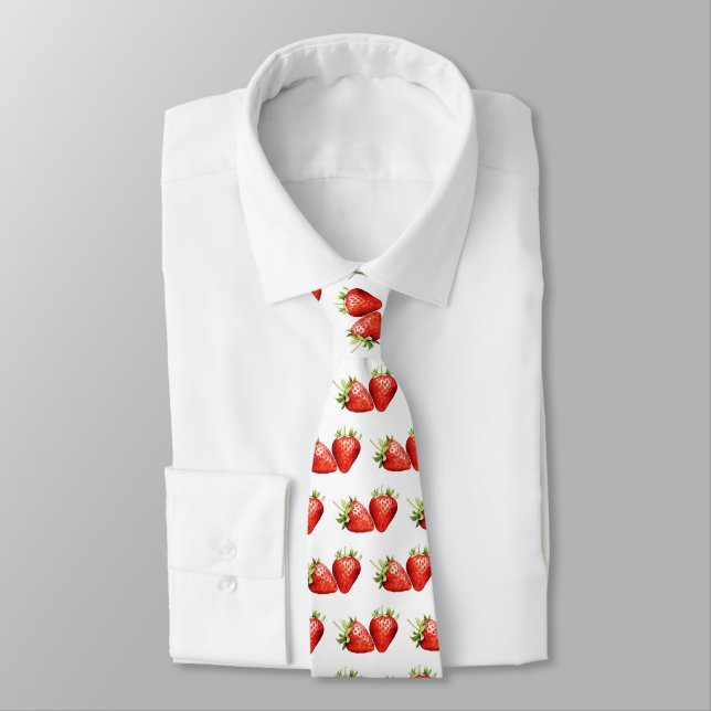 The watercolor strawberry Tie (Tied)