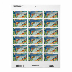 The Waterfall at Ono on the Kisokaido Road, 1832 Label