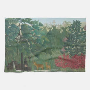 The Waterfall by Henri Rousseau, Vintage Fine Art Tea Towel
