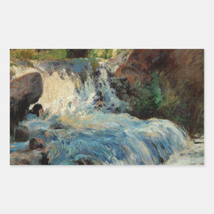 The Waterfall by John Henry Twachtman Rectangular Sticker