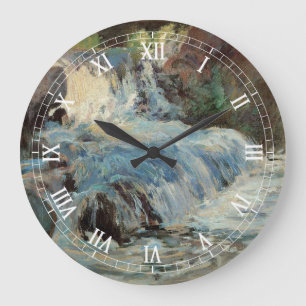 The Waterfall by Twachtman, Vintage Impressionism Large Clock