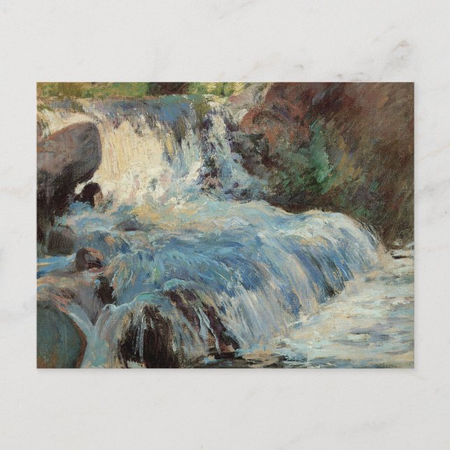 The Waterfall by Twachtman, Vintage Impressionism Postcard (Front)