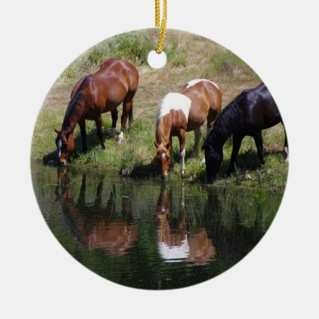The Watering Hole Ceramic Ornament (Front)