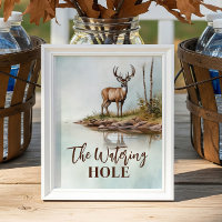 The Watering Hole Hunting Party Drinks Table Sign