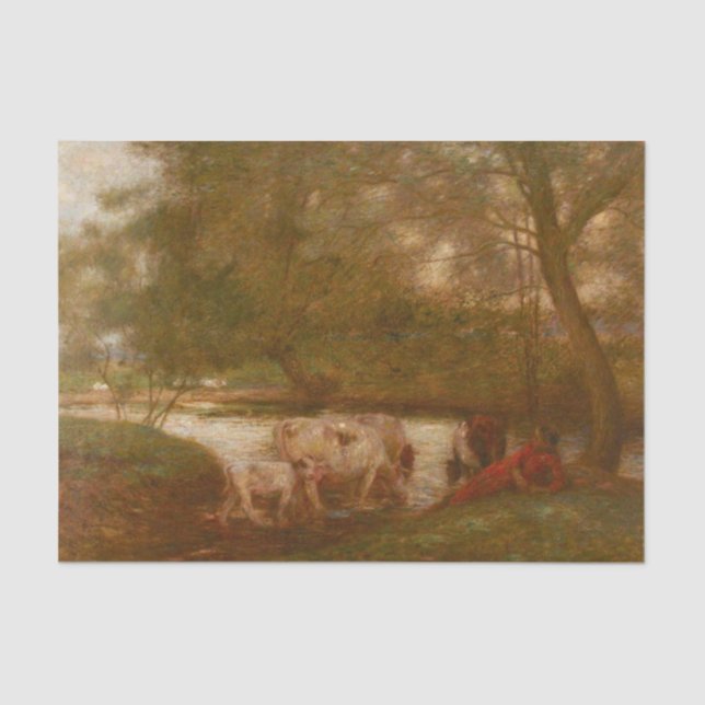 The Watering Place by Edward Stott Tissue Paper (Front)