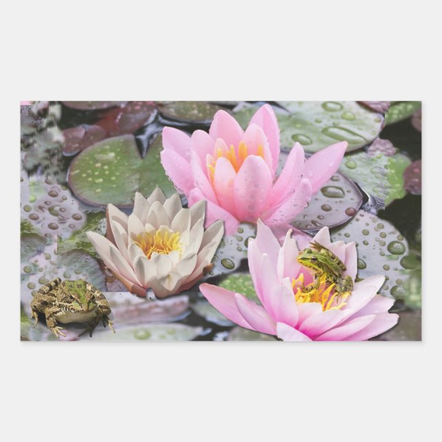 The Waterlily Pond  Rectangular Sticker (Front)