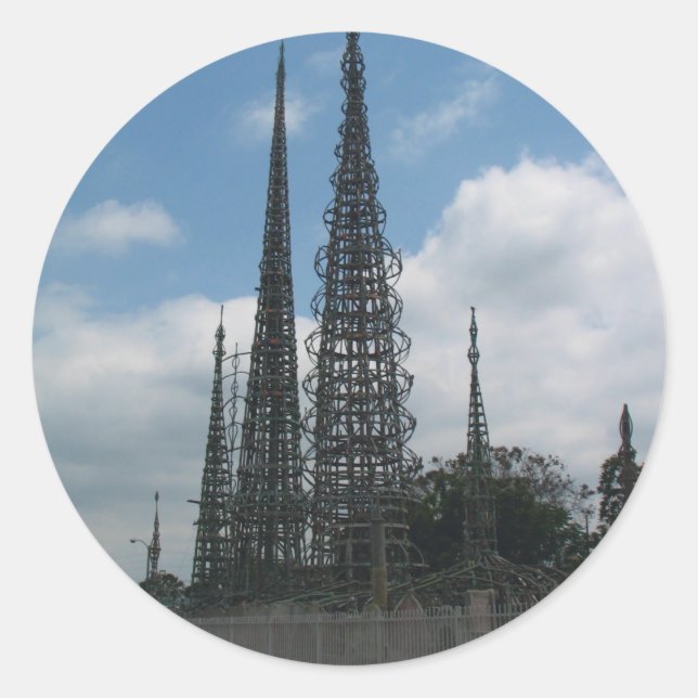 The Watts Towers Classic Round Sticker (Front)