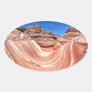 The Wave, Coyote Butte North, Vermillion Cliffs Oval Sticker