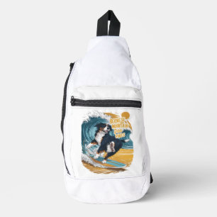 The Wave Rider Bernese Mountain Dog Surfing Sling Bag