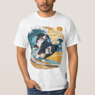 The Wave Rider Bernese Mountain Dog Surfing T-Shirt