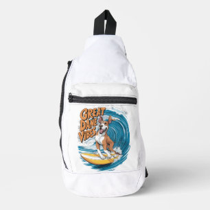The Wave Rider Great Dane Dog Surfing Sling Bag