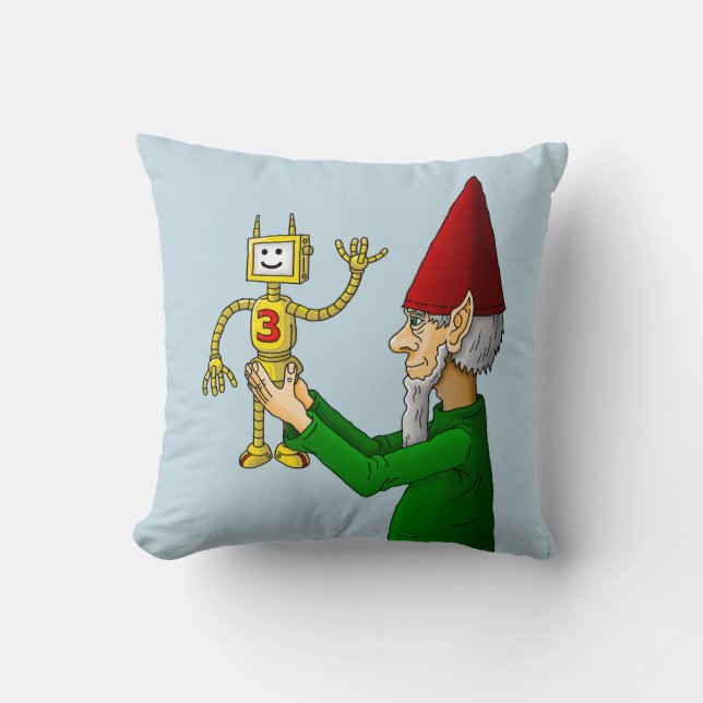 The waving robot from Santa's workshop Cushion (Front)