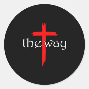 The Way Jesus Cross Inspired Bible Christian Relig Classic Round Sticker