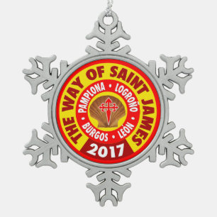The Way of Saint James 2017 Snowflake Pewter Christmas Ornament