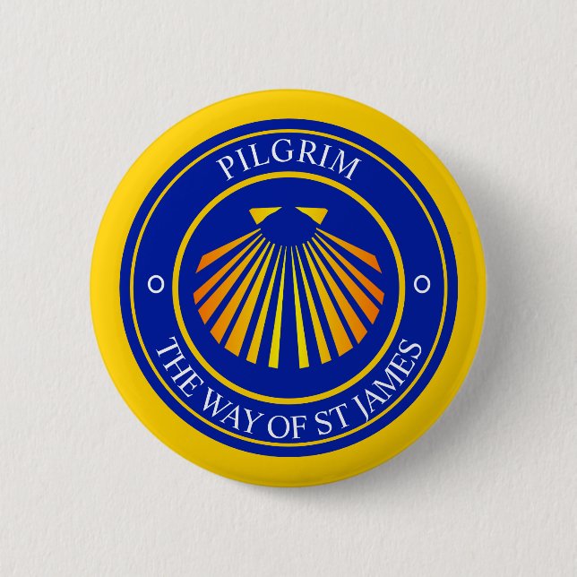 The way of St James pilgrims  6 Cm Round Badge (Front)